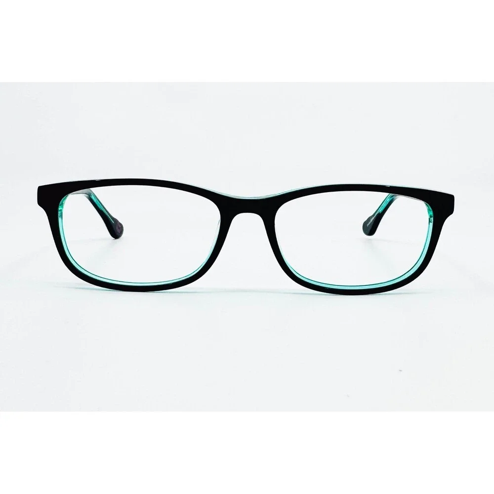 Hello Kitty Eyeglasses Girls Black Teal Striped HK68 BLK 49-15-130